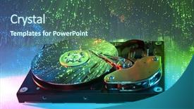  Presentation with fiber - Colorful slides enhanced with data recovery - computer hard drives with technology backdrop and a  colored foreground