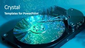  Presentation with fiber optics - Theme enhanced with data recovery - computer hard drives with technology background and a  colored foreground