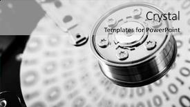 Presentation with black - Theme having data recovery - hard drive macro image black background and a light gray colored foreground