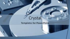  Presentation with hard disk - Cool new presentation with data recovery - opened hard disk drive backdrop and a light blue colored foreground