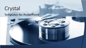  Presentation with hard disk drive - Presentation consisting of data recovery - opened hard disk drive background and a  colored foreground