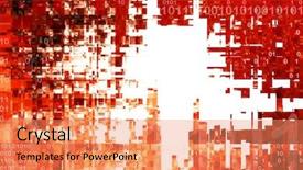  Presentation with abstract red - Amazing slide deck having data red - binary codes on abstract color backdrop and a  colored foreground