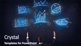  Presentation with office chair - Presentation featuring data research - young businessman sitting in office background and a wine colored foreground