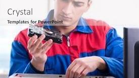  Presentation with restoration - PPT layouts with data-restoration-specialist-repairing-corrupt background and a sky blue colored foreground