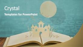  Presentation with old book - PPT layouts featuring data scary - paper cut of halloween background and a seafoam green colored foreground