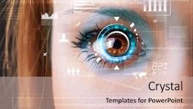  Presentation with cyber - Cool new theme with data security - future woman with cyber technology backdrop and a lemonade colored foreground