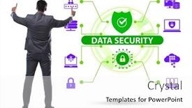  Presentation with data security - PPT theme having data-security-in-cybersecurity-concept background and a white colored foreground