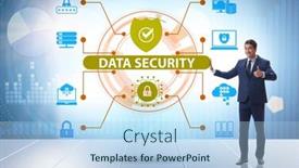  Presentation with data security - Slide deck with data-security-in-cybersecurity-concept background and a light blue colored foreground