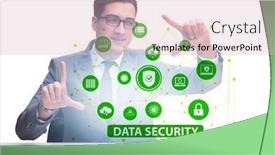  Presentation with data security - Presentation theme with data-security-in-cybersecurity-concept background and a soft green colored foreground