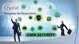  Presentation with data security - Theme consisting of data-security-in-cybersecurity-concept background and a light blue colored foreground