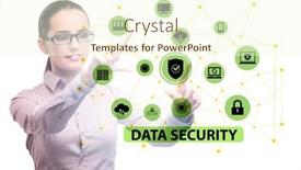  Presentation with cybersecurity - Theme having data-security-in-cybersecurity-concept background and a cream colored foreground