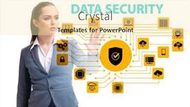  Presentation with data security - Slide set having data-security-in-cybersecurity-concept background and a blonde colored foreground
