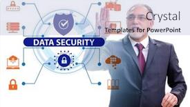  Presentation with data security - PPT layouts enhanced with data-security-in-cybersecurity-concept background and a light blue colored foreground