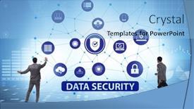  Presentation with cybersecurity - PPT theme featuring data-security-in-cybersecurity-concept background and a light blue colored foreground