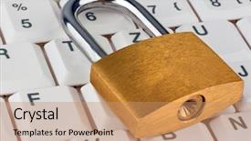  Presentation with data security - Beautiful presentation theme featuring data security backdrop and a coral colored foreground