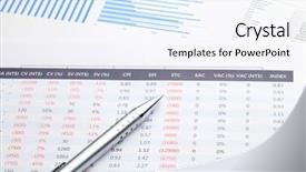  Presentation with data - Beautiful theme featuring data spreadsheet backdrop and a sky blue colored foreground