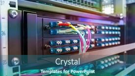  Presentation with data transfer - Slide deck featuring data-transfer-by-optical-fibre background and a ocean colored foreground