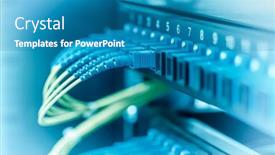  Presentation with data transfer - Slide set having data-transfer-by-optical-fibre background and a teal colored foreground