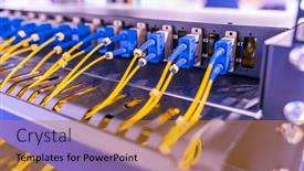  Presentation with information technology - PPT theme with data-transfer-by-optical-fibre background and a  colored foreground