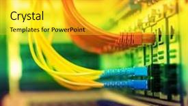  Presentation with data transfer - Slide set having data transfer by optical fibre background and a yellow colored foreground