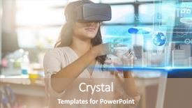  Presentation with virtual reality - Beautiful slide set featuring data video - digital composite of woman wearing backdrop and a coral colored foreground