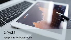  Presentation with stock market - Amazing PPT theme having data visualization - digital stock market chart backdrop and a light gray colored foreground