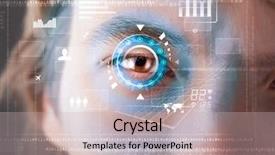  Presentation with cyber - Presentation design enhanced with data visualization - futuristic modern cyber man background and a soft green colored foreground