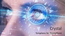  Presentation with cyber - Presentation theme with data visualization - modern cyber girl with technolgy background and a light blue colored foreground