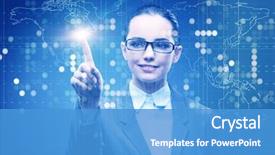  Presentation with data mining - Audience pleasing PPT layouts consisting of database - businesswoman in data mining concept backdrop and a teal colored foreground
