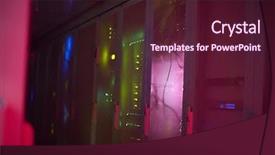  Presentation with visible light communication - Cool new presentation with database - panel modern communication equipment backdrop and a wine colored foreground