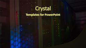  Presentation with server room - PPT theme enhanced with database - panel modern communication equipment background and a wine colored foreground