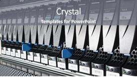  Presentation with data center - PPT theme with database server - hard drives in data center background and a gray colored foreground