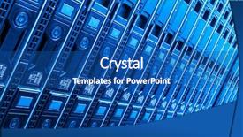  Presentation with datacenter - Presentation enhanced with datacenter - hardware in internet data center background and a ocean colored foreground