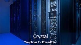  Presentation with datacenter - Amazing presentation theme having datacenter internet servers in climate backdrop and a navy blue colored foreground