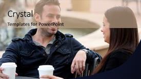  Presentation with coffee - Audience pleasing PPT theme consisting of wooden rustic background with old green planks vintage door detail backdrop and a gray colored foreground