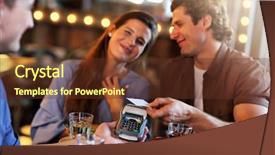  Presentation with credit card - Slide set having date at the cafe pay background and a  colored foreground