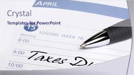  Presentation with taxes - Slides having date-book-communicates-a-reminder background and a sky blue colored foreground