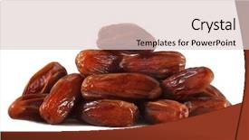  Presentation with date palm - Theme consisting of date fruits on white background background and a lemonade colored foreground