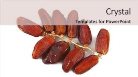  Presentation with date palm - Colorful theme enhanced with date fruits on white background backdrop and a lemonade colored foreground