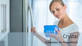  Presentation with fridge - Presentation theme consisting of date of a product she background and a light blue colored foreground