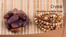 Presentation with muslim prayer - Theme enhanced with dates and muslim prayer beads on matting background and a lemonade colored foreground
