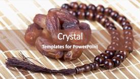  Presentation with muslim prayer - Amazing PPT layouts having dates and muslim prayer beads backdrop and a tawny brown colored foreground