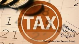  Presentation with euro - Theme with dates euro coins and tax background and a yellow colored foreground