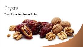  Presentation with date fruit - Cool new PPT theme with dates-fruit-and-walnuts backdrop and a white colored foreground