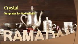  Presentation with ramadan - Slide set having dates fruit on serve background and a tawny brown colored foreground