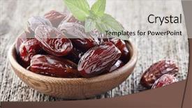  Presentation with date fruit - Colorful presentation enhanced with dates fruit with mint leaves backdrop and a light gray colored foreground