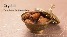  Presentation with middle east - Theme featuring dates in a metal bowl background and a lemonade colored foreground