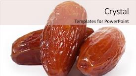  Presentation with brown sugar isolated on white - Slide deck consisting of dates isolated on white background background and a lemonade colored foreground