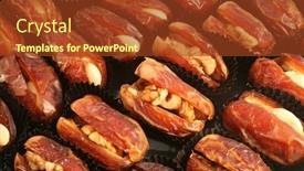  Presentation with eid - Slide set enhanced with dates stuffed with almonds walnuts and candied peel an arabian luxury for special occasions such as ramadan and eid holidays background and a tawny brown colored foreground