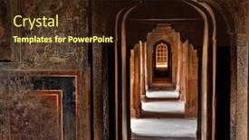  Presentation with old india - Theme having datia-palace-also-called-satkhanda background and a wine colored foreground